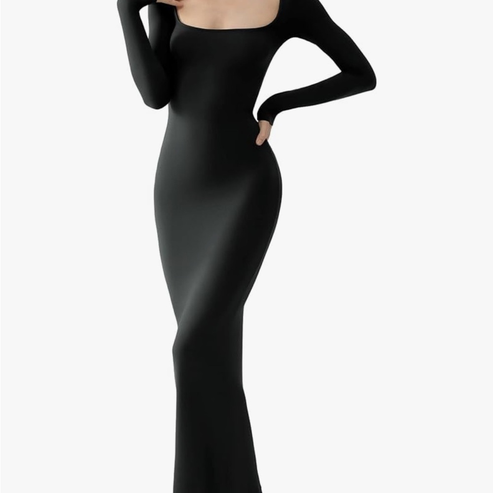 Amazon Women’s Black Long Sleeve Maxi Dress- L BNWOT